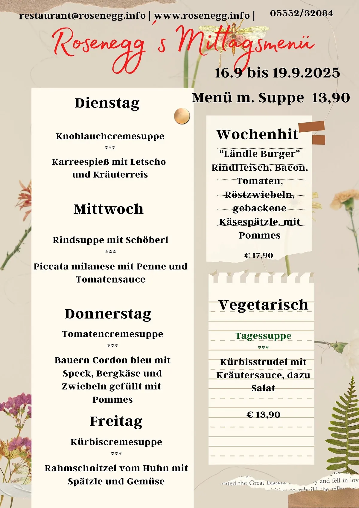 Mittagsmenü
