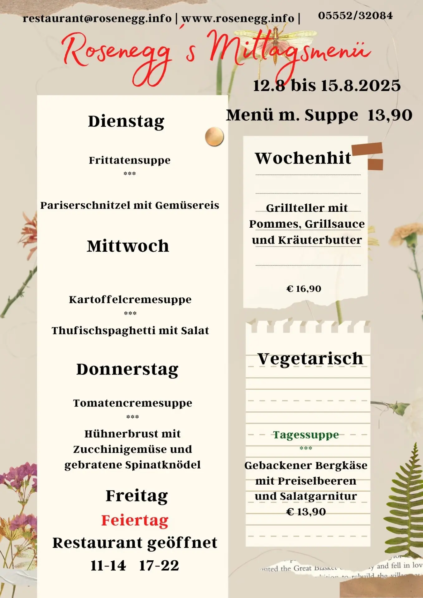 Mittagsmenü