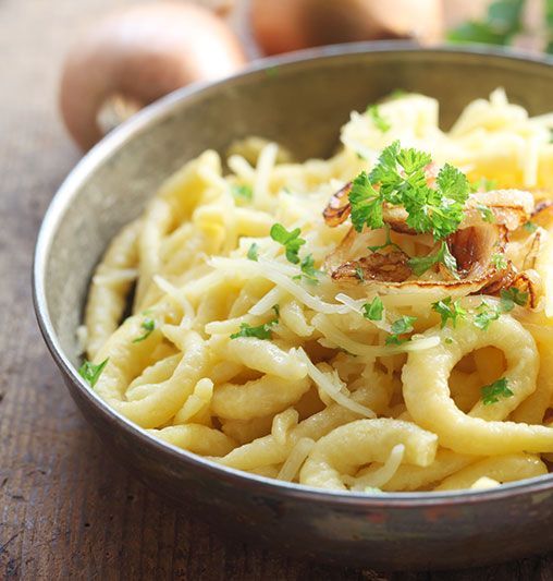 Käsespätzle mit Zwiebeln